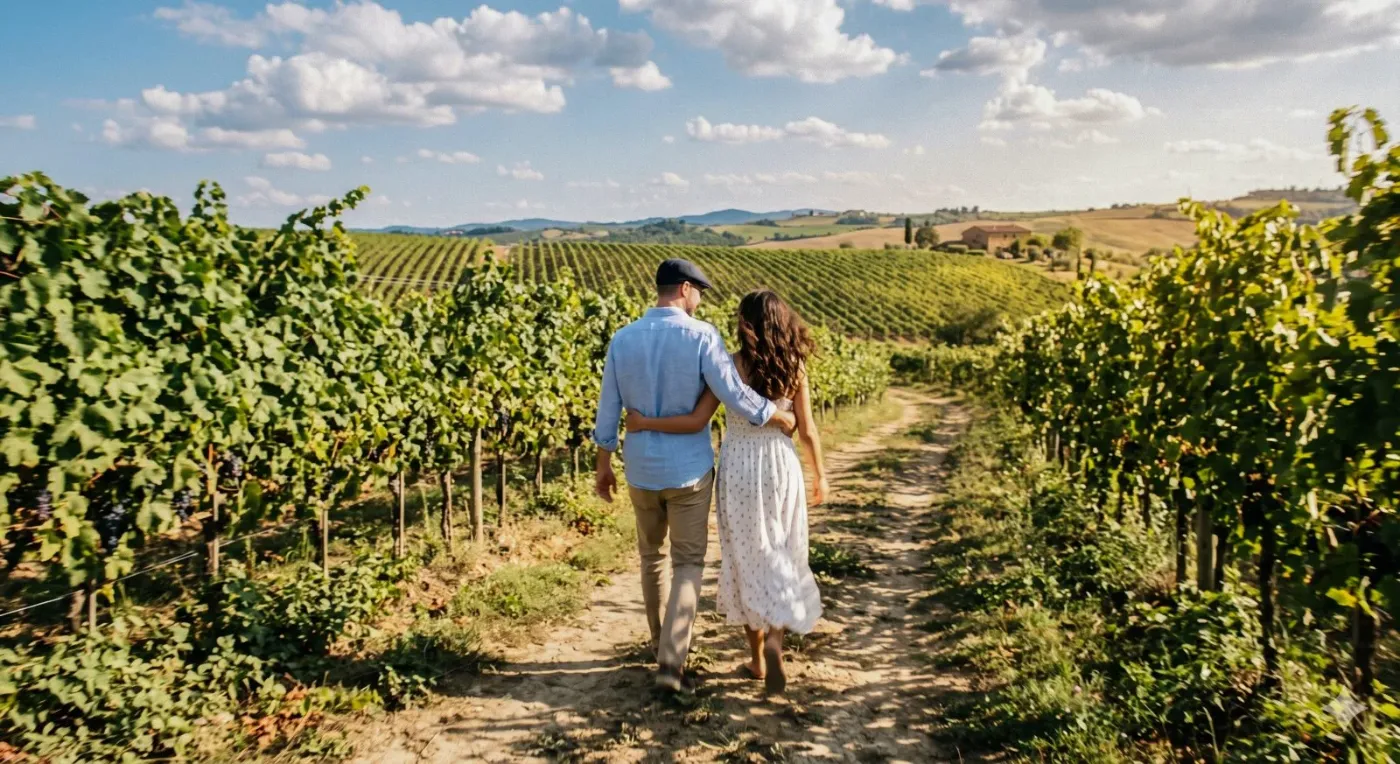 As vinhas da Bairrada numa manhã de nevoeiro